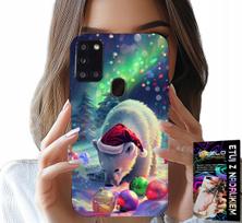 Etui Do Samsung Galaxy A21S - Świąteczny Niedźwiedź Bombki Case +Folia