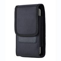 Dvigubos kišenės odinė juosmens telefono dėklas ir diržo klipas Vertical (18 x 8.5 x 5 cm) black