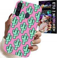 Etui Do Samsung Galaxy A21 - Kaktusy, Kaktus Na Różowym Tle + Folia