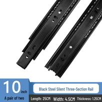 Silent Black Steel Double Row Ball Bearing Drawer Slides