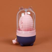 Mix Evenly Egg Scrambler Built-in Silicone Pad Egg Spinner Manual Egg Yolk Mixer  Breakfast rožinė