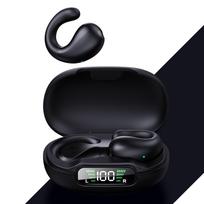 Naujos belaidės TWS kaulinio laidumo sportinės Bluetooth ausinės nekenkia ausims juoda