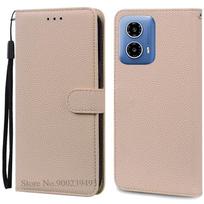 Skirta Motorola G04 dėklas Odinė piniginė Atverčiamas telefono dėklas Skirta Moto G04 dėklas Knygos tipo dangtelis Skirta Motorola Moto G04 dėklas Dangtelis Fundas Korpusas For Moto G04 smėlis