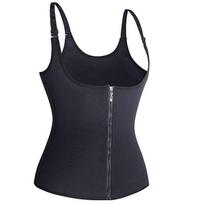Women Waist Trainer Corset Zipper Vest Body Shaper Cincher Shapewear Slimming Belt Sports Girdle Neoprene Sauna Tank XXXXL juoda