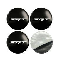 4 vnt. Su logotipu Automobilio ratų centriniai dangteliai Emblema Lipdukai Decals for SRT Automobilio priedai Stiprus sukibimas Nesunku nukristi 56mm-4Pcs juoda