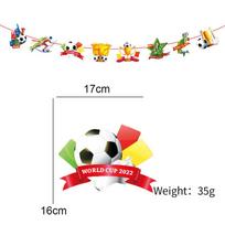 5 Meters 2022 Qatar World Cup Pull Flag Football Soccer Pattern Hawaiian Party Supplies For Bar Club Championship trophy