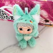 Vinyl Plush Doll Trendy Play WAKUKU Fox and Bunny Trick Or Treat Party Series Handmade Model Ornament Collection Customization