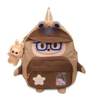 New Student Cute Backpack Cartoon LABUBU Large-capacity Schoolbag Sweet Girl Doll Backpack Daily Leisure Contrast Bag KTB