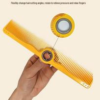 PEI Rotating Hairdresser's Comb - Professional Barber Cutting Tool ryškiai geltona spalva