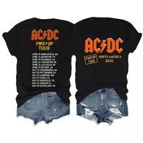 AC DC 2025 Šiaurės Amerikos turas Marškinėliai AC DC 2025 Power Up turas Marškinėliai Unisex Marškinėliai M