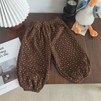 Children's Spring/Fall Corduroy Casual Sweatpants Boys' & Girls' Loose-Fit Korean-Style Harem Pants 90