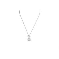 Hermes Ex-Libris Round Letter Engraved Pendant Silver Necklace Unisex necklace H104143B-00 Basic Packaging-Box+Dust Bag or Padding Board
