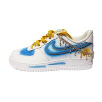 Nike Air Force 1 07 Pikachu žemi krepšinio batai vyriški Balta Mėlyna Geltona CW2288-111(Komanda48-) 44