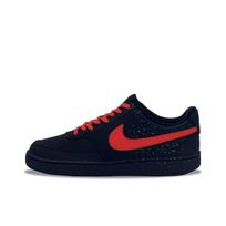 Nike Court Vision Fiery Synthetic Leather Cushioning Abrasion Resistant Low top Skateboard Shoes Unisex Black Red DH2987-002(Team1356-) 40.5