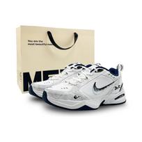 Nike Air Monarch 4 Chunky Sneakers Unisex Low Top White Blue/White Gray 415445-102(Team1383-) 40