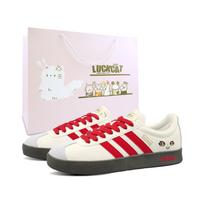 Adidas VL COURT 2.0 Bond Red, Special Shopping Bag Abrasion Resistant Low top German Army Trainers Unisex Red JI0497(Team1800-SBOX) 38⅔