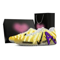Nike Ja Morant 3 Win Mamba, Heart Box Atsparūs trinčiai Žemi Krepšinio Bateliai Unisex Geltoni Violetiniai HF2794-100(Team773--) 42