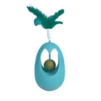 Cat Toys with Natural Catnip Plastic Interactive Cat Toy Teeth-Cleaning and Dental Care Wobble Toy for Indoor Cats, Self-Play A mėlyna