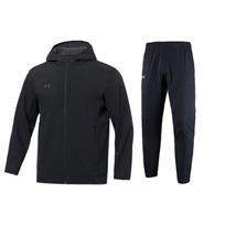 Under Armour Gradientinis atspindintis logotipas Striukė Raidžių spaudinys Austos sportinės ilgos kelnės Laisvalaikio sportinis kostiumas Vyriškas kostiumas Juodas 22600401-001+22500706-001 M black