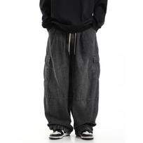 Black Baggy Cargo Jeans Trousers Men Casual Wide Leg Jogging Pants Oversize Vintage Straight Loose Work Jeans Pants Soft S