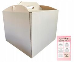 Pudełko Karton Opakowanie Na Tort Z Rączką 32X32X28 Cm (5 Sztuk) + Gratis