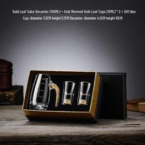 Gold Foil Baijiu Decanter and Glass Set - Light Luxury Home Barware for Spirits and Whiskey