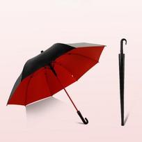 Lightweight Sun Rain Parasol with Waterproof Sleeve Large Automatic Umbrella Reinforced 8-Bone Wind-resistant Golf Umbrella Rain (Red,Iron&8K) raudona