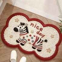40*60cm Bath Mat Dirt-scraping Surface Non-slip Backing Pony Door Mat Washable Water Absorption Floor Rug Home Decoration