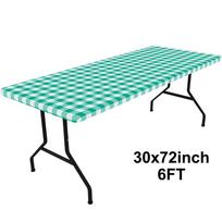 New 30x72inch Spandex Tablecloth Waterproof Oil-Proof Elastic Picnic Table Cloth 6FT Rectangle Stretch Tablecloth Cover Outdoor 30x72inch žalia