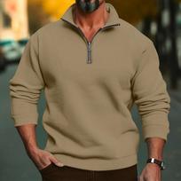 Men's Casual Half-Zip Stand Collar Fleece Hoodie - Trendy Simple Loose Plus Size XXL kupranugaris
