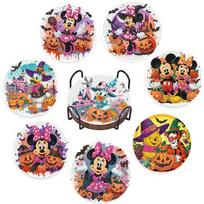 8 pieces/set Disney Mickey Mouse House Series Diamond Painted Coasters DIY Diamond Art Coasters 5D Full Diamond Diamond Coasters suit