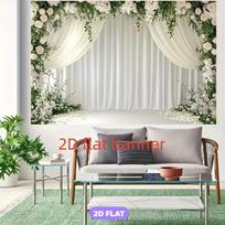 2D Curtain & Rose Backdrop for Baptism, First Communion and Gender Reveal 47.2x31.5inch/120*80cm