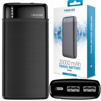 Powerbank 20000 Mah Wskaźnik Naładowania Diodowy Przenośna Ładowarka Czarna