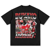 2026 Bukayo Saka medvilninis vyriškas futbolo marškinėlis Arsenal marškinėlis Atminimo marškinėlis Vasarinis Unisex Oversized trumpomis rankovėmis marškinėlis 4XL
