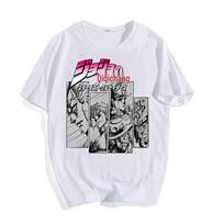 JOJO's Bizarre Adventure Printed Casual Cotton T-shirt for Teens XXXL balta