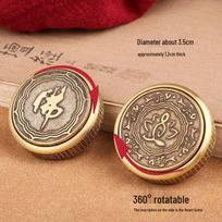 Rotating Brass Horse Riding Fingertip Gyro: Mahjong Handle for Wealth & Luck