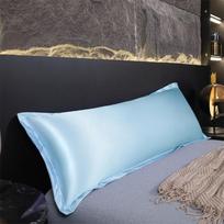 Waterproof Imitation Silk Long Pillowcase for Couples - Anti-Oil, Ice Silk Pillowcase 48x120cm Single dangaus mėlyna spalva