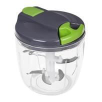 Manual Food Chopper Hand Pull Multifunctional Vegetable Cutter with Stainless Steel Blades and Removable Lid for Kitchen Use 520ML 1000ML Capacity B žalia