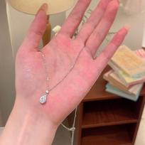 Cool Beauty, Spiritual Energy, Water Droplet Necklace, Charming Collarbone Chain, Fresh and Sweet, Niche Design Sense 40CM platina