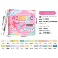Flysea4904 Macaron Acrylic Marker Pen - Art, Anime, Graffiti Paintbrush 24 spalvos spalva