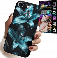Etui Do Iphone Se / Se2 - Turkusowe Lilie Kwiaty Obudowa + Szkło