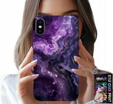 Etui Do Iphone Xs Max - Fioletowy Marmurek Modne Kobiece + Szkło