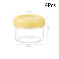 4Pcs With Lid Lunch Box Accessories 35ml Salad Dressing Containers To Go Plastic Twist Top Sauce Condiment Container geltona