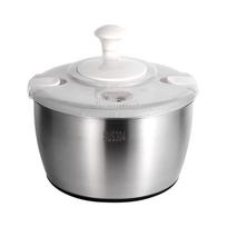 Stainless Steel Hand-Crank Salad Spinner & Dehydrator Basket