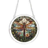 20cm 2D Acrylic Puzzle Suncatcher Hanging Ornament Garden Decoration with Dragonfly Design Indoor Outdoor Display Window Hanging One Size