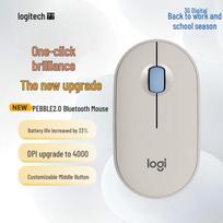Logitech Pebble 2.0 Wireless Bluetooth Silent Mouse smėlinė