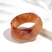 Madingas storas akrilinis netaisyklingas apyrankė moterims Retro dviejų spalvų geometrinė plati apyrankė Boho mados papuošalas dovana šviesiai ruda spalva