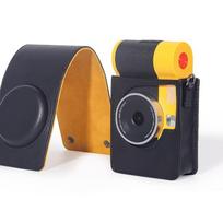 with Shoulder Strap Instant Camera Case PU Leather Anti Scratch Storage Bag Wear Resistant for Kodak Mini Shot 2 Era MS200 juoda