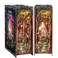 3D Puzzle Book Nook Miniature Kit Forest Fairy World Wooden DIY Assembly Model Home Decor Gift, Habarri, 16x8x22cm