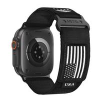 StrapS for Apple Watch Ultra 2 Band 49mm 46mm 42mm 45mm 44mm Nylon Alpine Sport bracelet Correa iWatch Series 10 9 7 6 5 4 8 SE 42 44 45 46 49mm ML juoda balta spalva